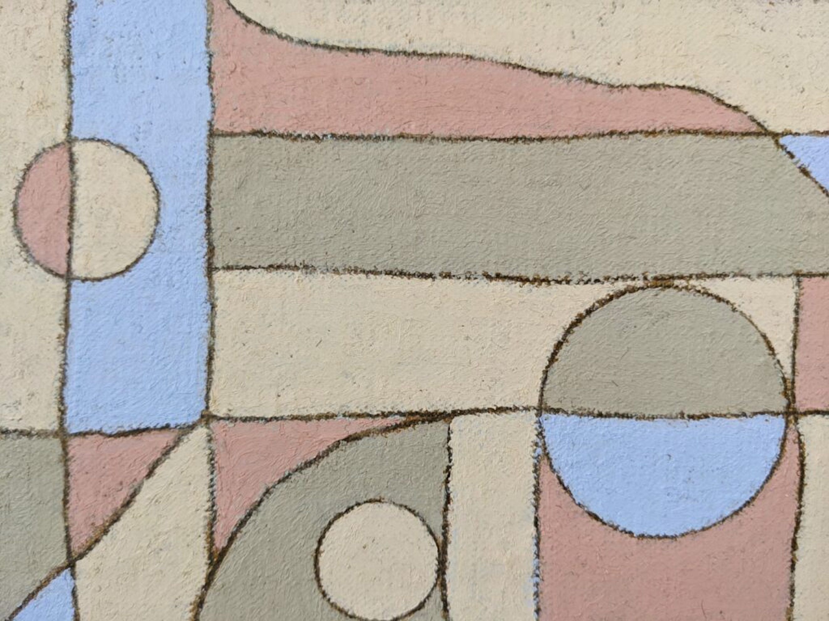 Peinture à l’huile abstraite contemporaine « Pink District » de l’artiste britannique Lloyd Durling, encadrée