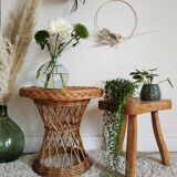 Wicker side table
