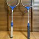 Paire Raquette Ancienne Badminton Bois Vintage