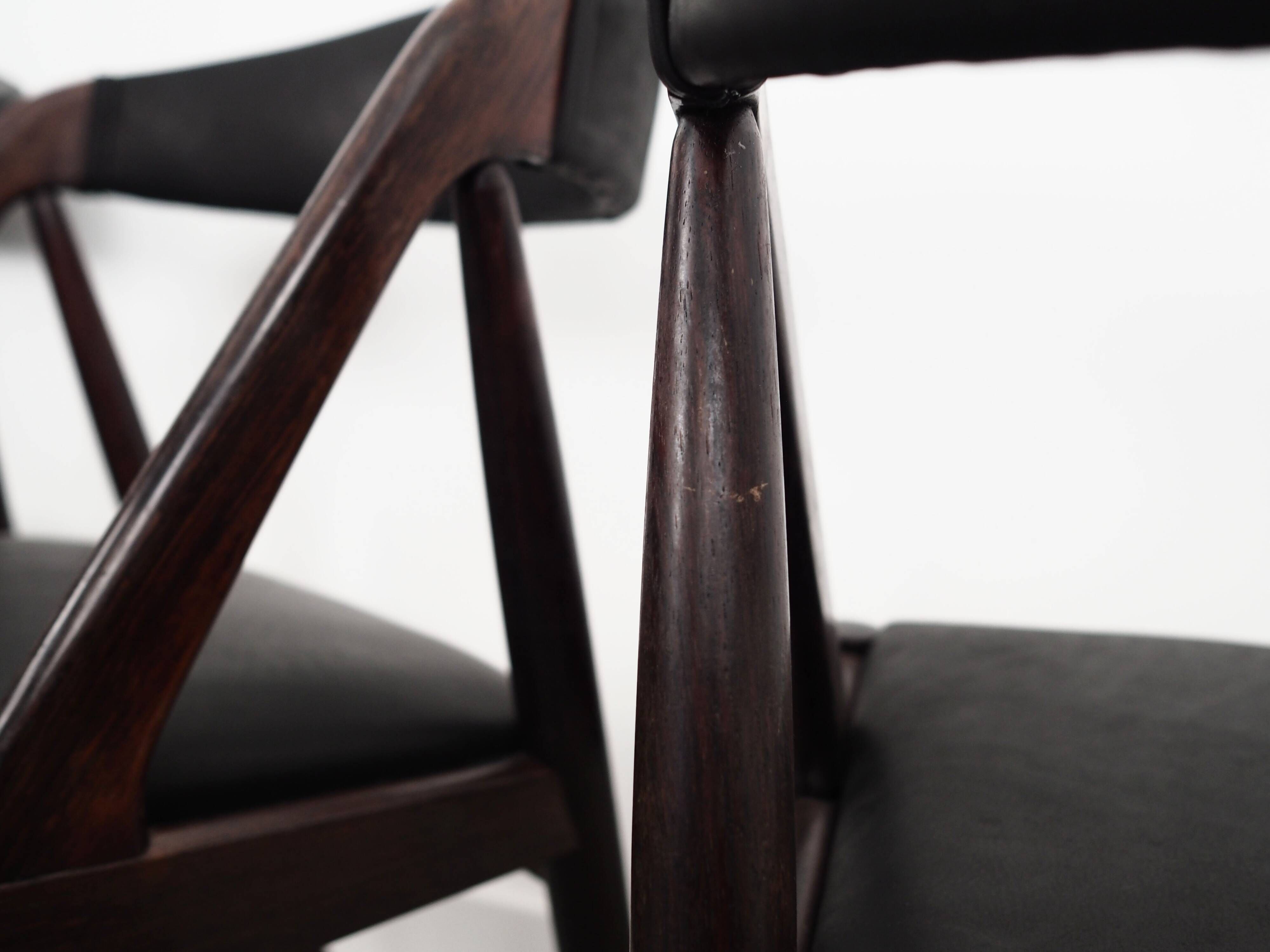 Set of four rosewood chairs, Danish design, 1970s, designer Kai Kristiansen