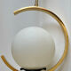 Suspension mid-century laiton et verre opalin
