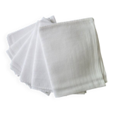 6 Serviettes de table en coton damassé blanc  52 x 57 cm