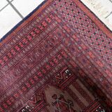 Handmade vintage Uzbek Bukhara rug 95cm x 157cm, 1950s