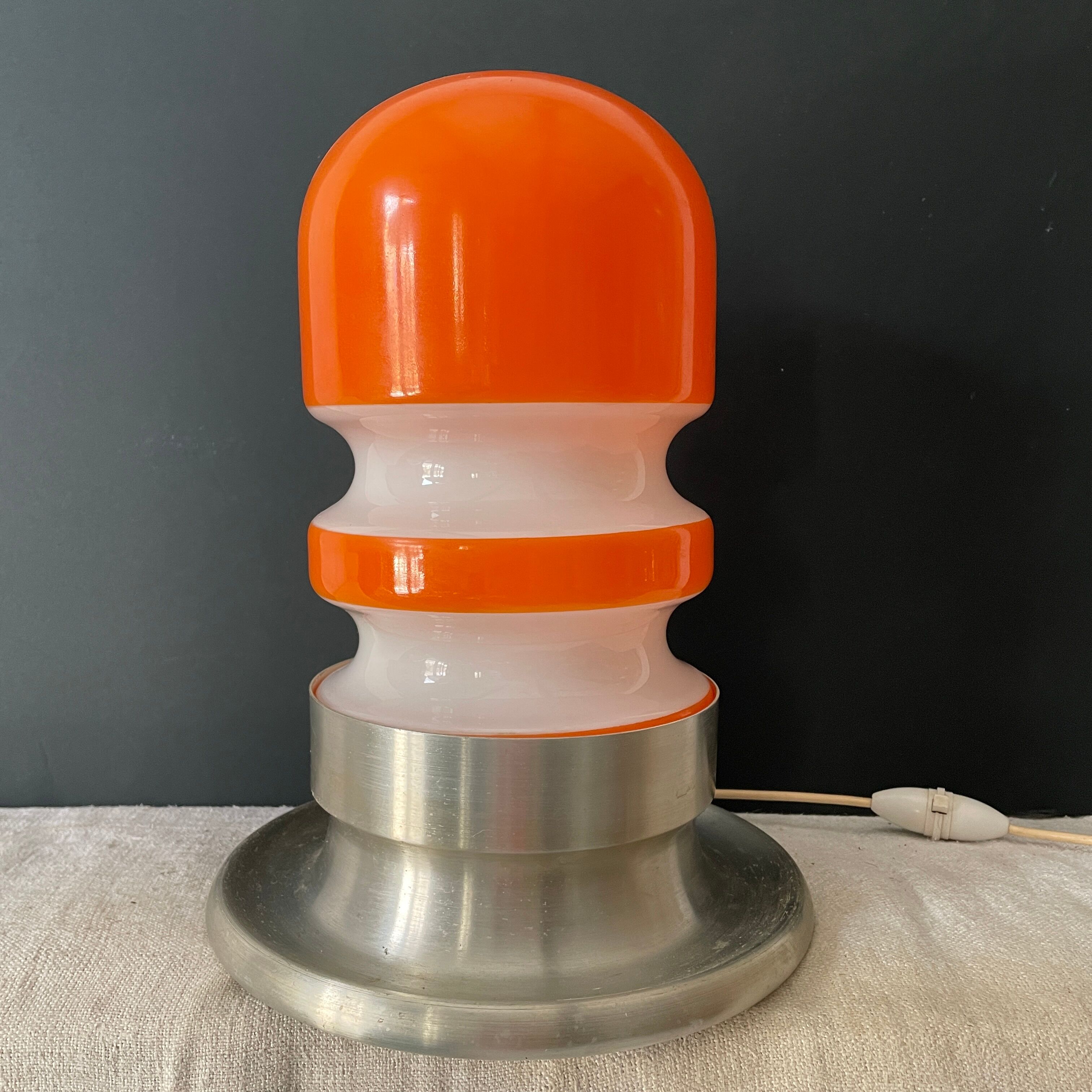 Vintage opaline design lamp 1970 70 space age