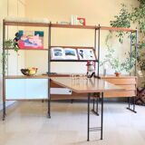 Huge shelf library Swedish desk teak, string.