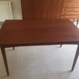 Scandinavian breakfast table in solid teak 1960 with 2 sliding extensions
