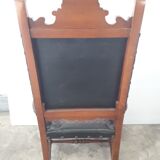 Spain truncated chair solid wood scuplté and leather