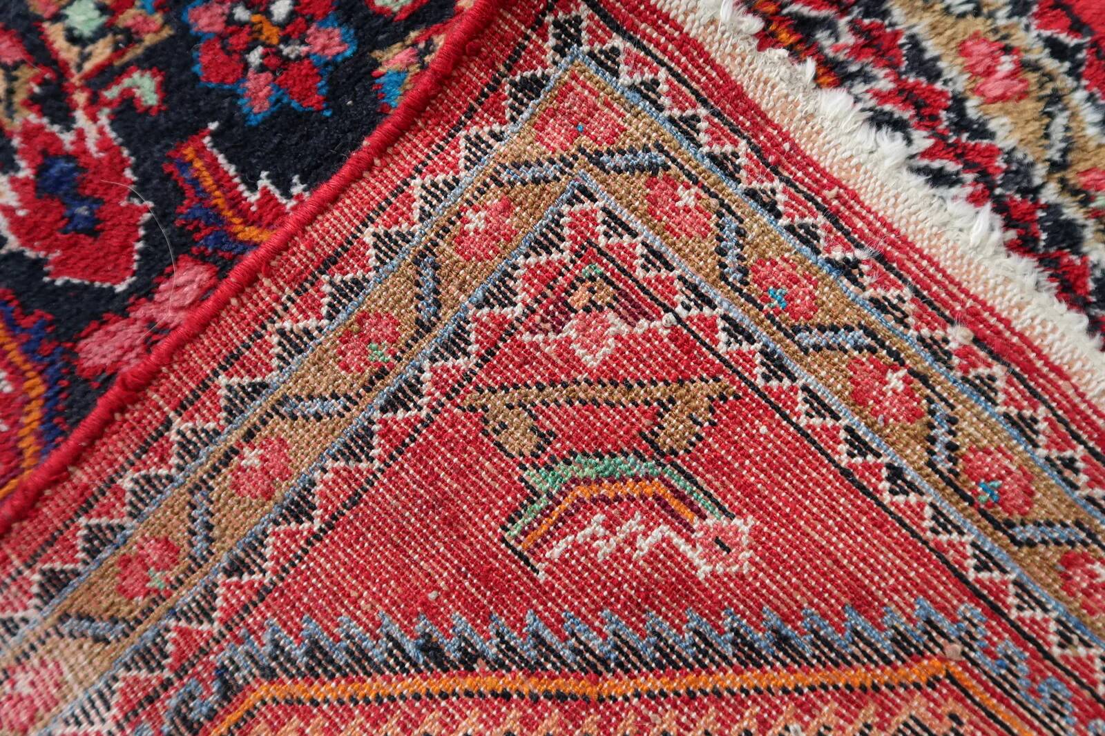 Handmade vintage Persian Hamadan rug 74cm x 129cm, 1960s
