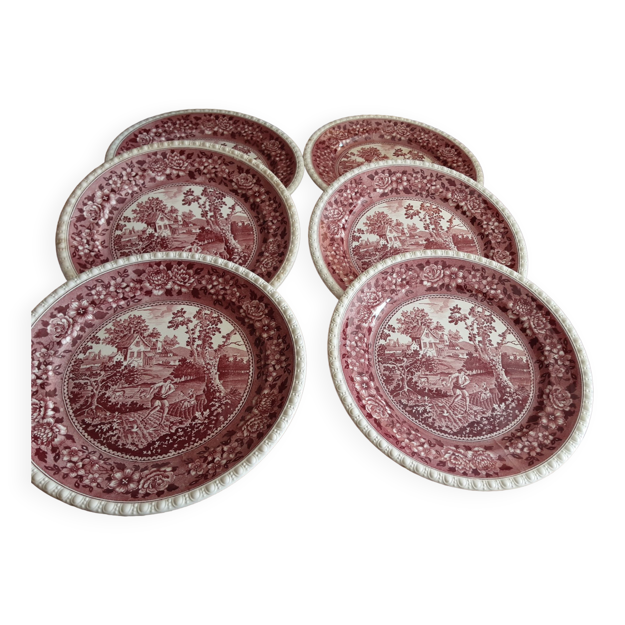 6 flat plates faience villeroy and boch model rusticana