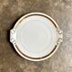 Round dish with ears in white and gold porcelain