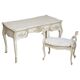 Antique Louis XV style flat desk painted with stool.
