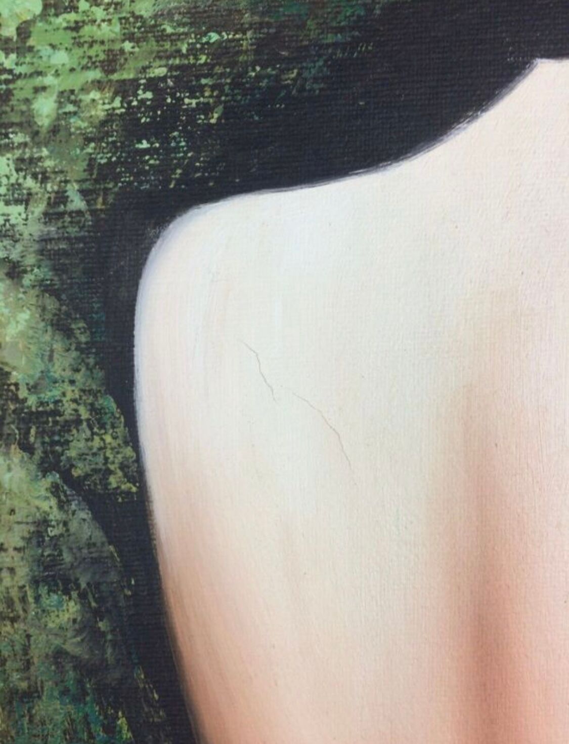Painting of a woman from behind, oil on canvas, nude