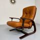 Antique "Panter" hanging armchair in Scandinavian design leather Westnofa an70