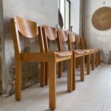 12 80s beech chairs