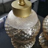 Glass and brass sconces