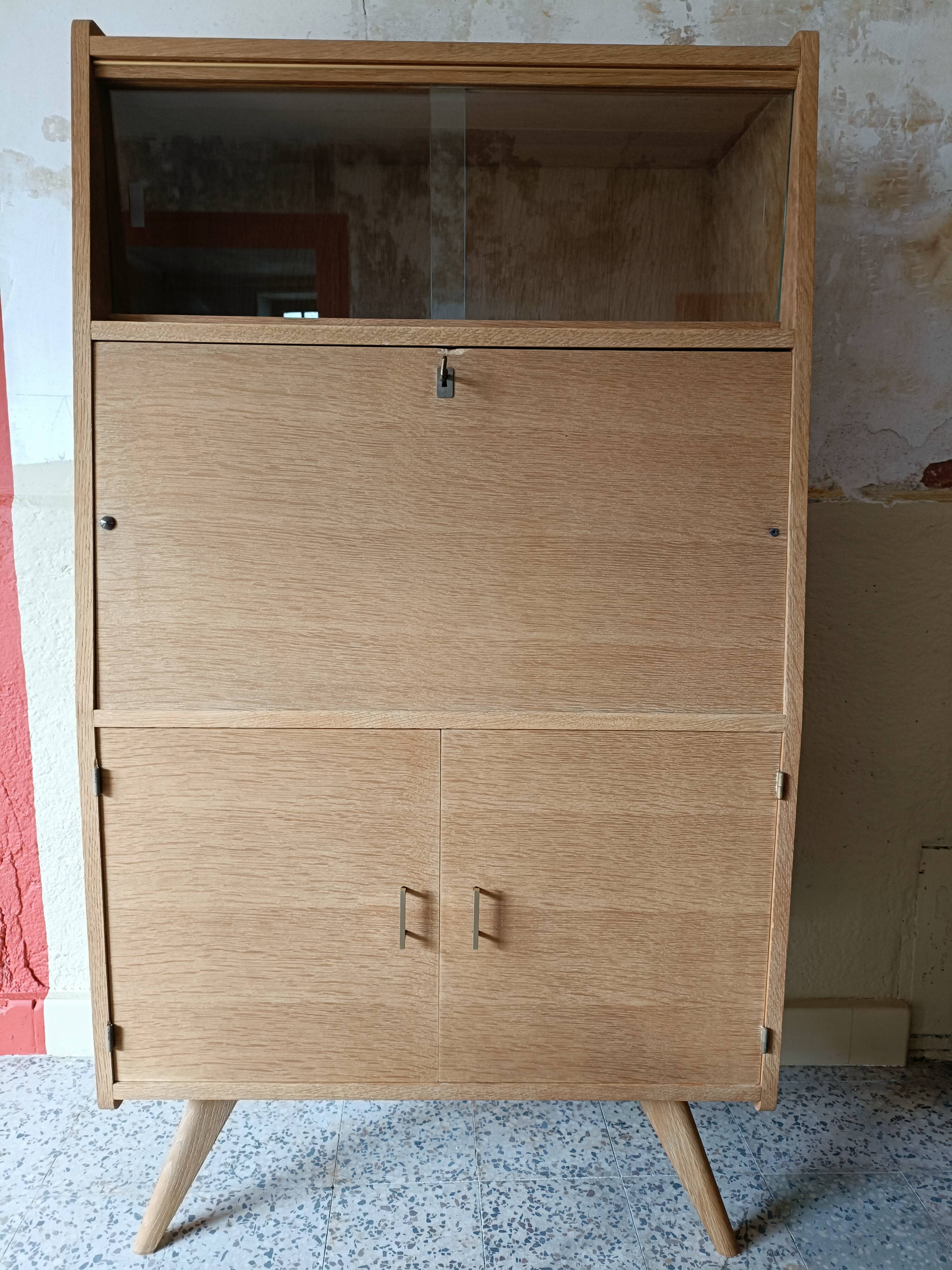 Vintage secretary with compass feet renovated