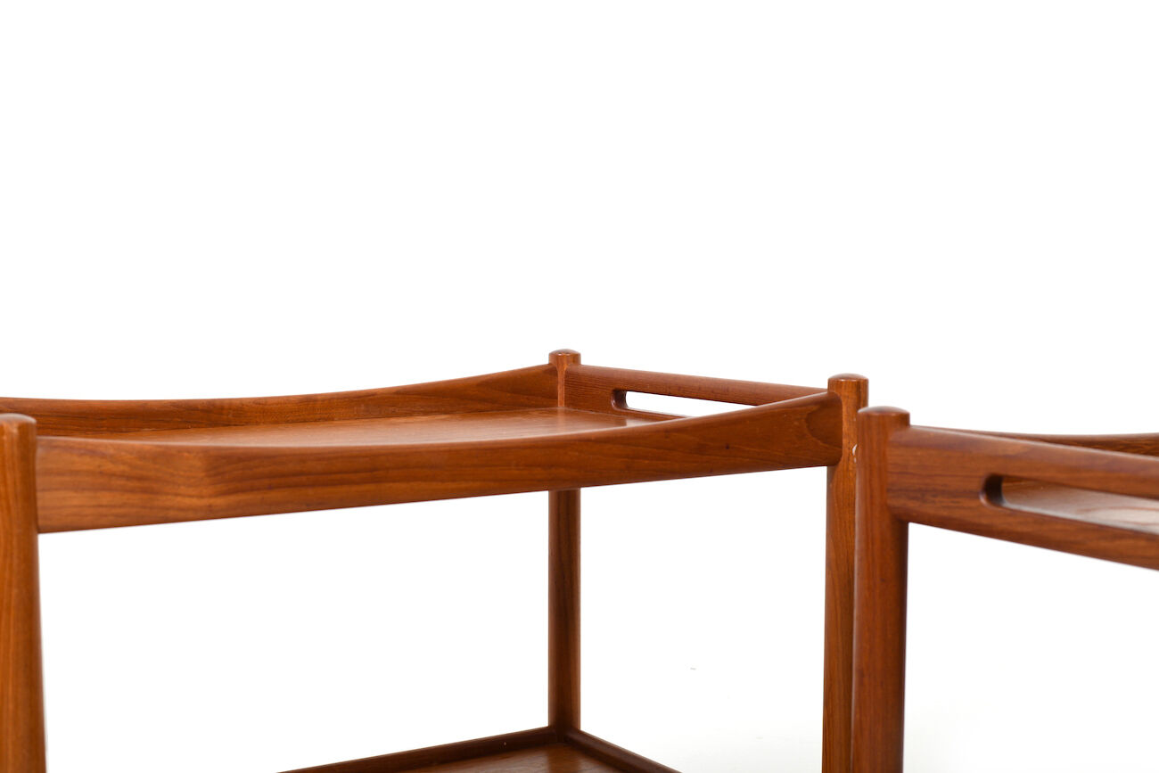 Pair serving trolleys model at-45 in teak by Hans J. Wegner 1960