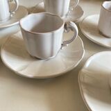 Set of 6 cups in glazed earth with Pierre Motton godrons in Gien 1960