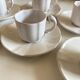 Set of 6 cups in glazed earth with Pierre Motton godrons in Gien 1960