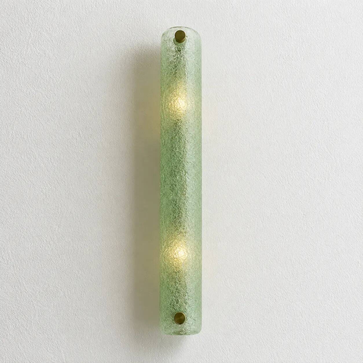 Contemporary Modern Green Graniglia ”Canalina" Murano Glass Wall Sconce-Set