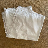 Taie d oreiller ancienne coton et dentelle .