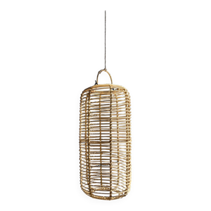 Suspension en rotin en forme de