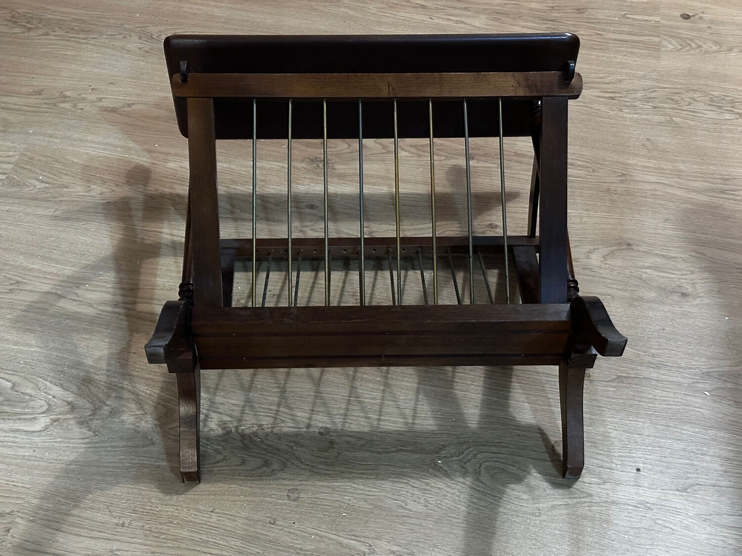 Vintage wooden magazine rack - 1950s-1960s