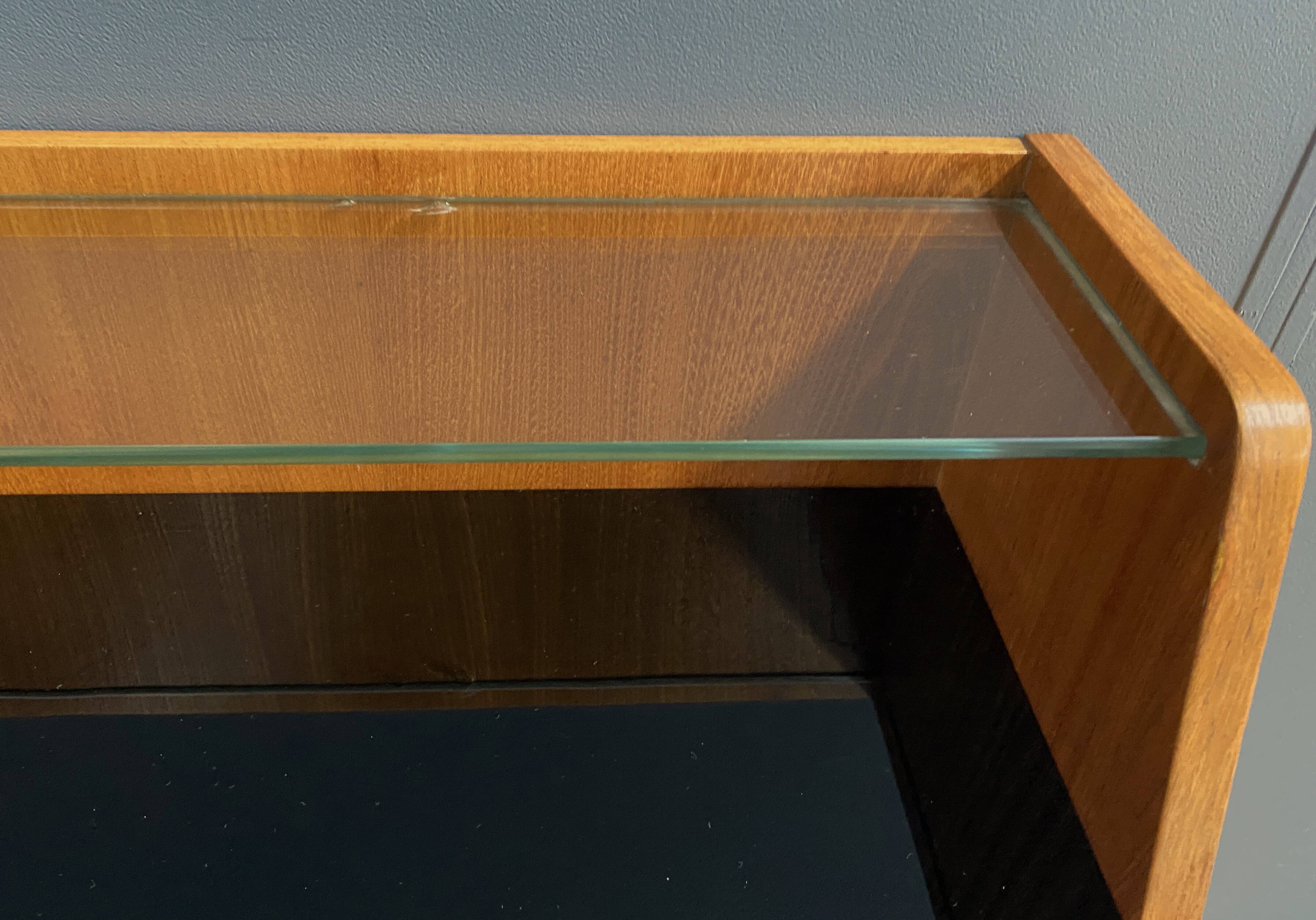 lowboard  with black glass top 1960s