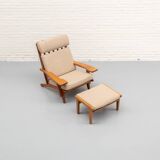 GE-375 Armchair & Hocker by Hans Wegner for Getama