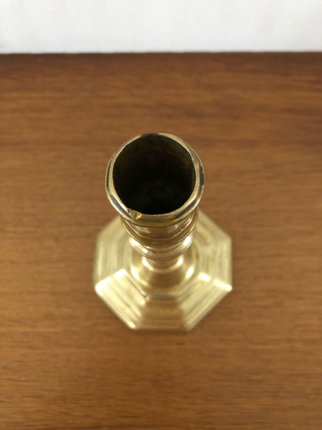 Antique brass candle holder