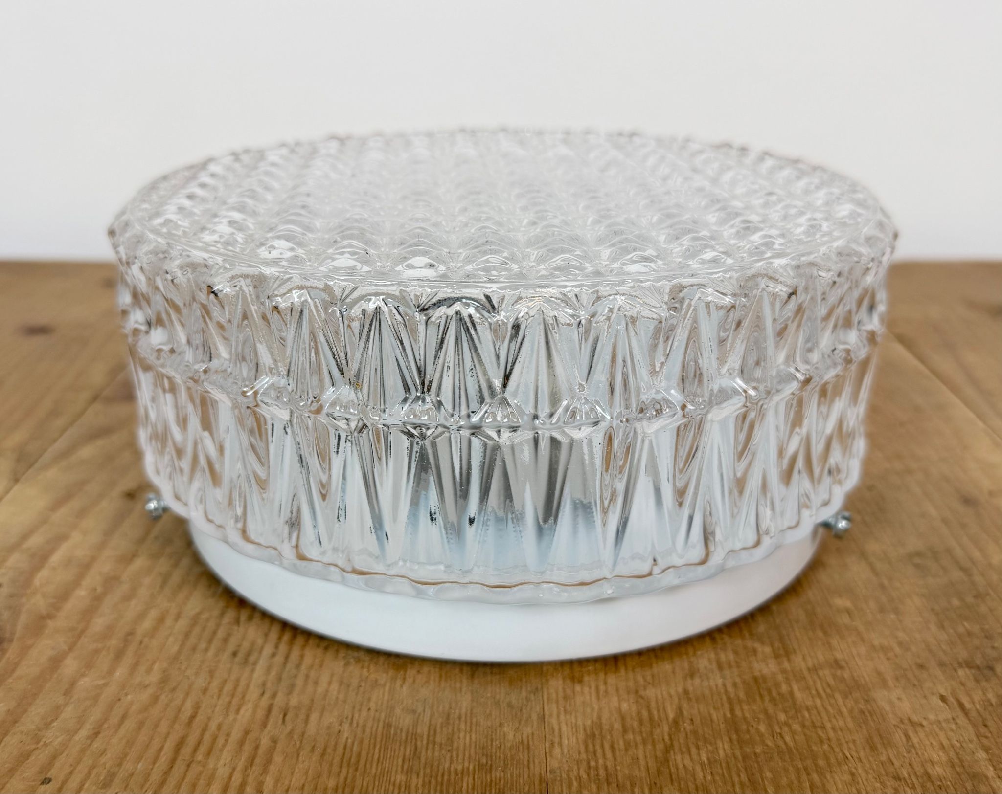 Vintage Glass Wall or Ceiling Light, 1970s