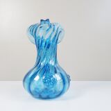 Blue glass art vase