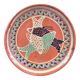 Large handmade dish with fish decoration