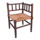 Old corner straw armchair in turned wood