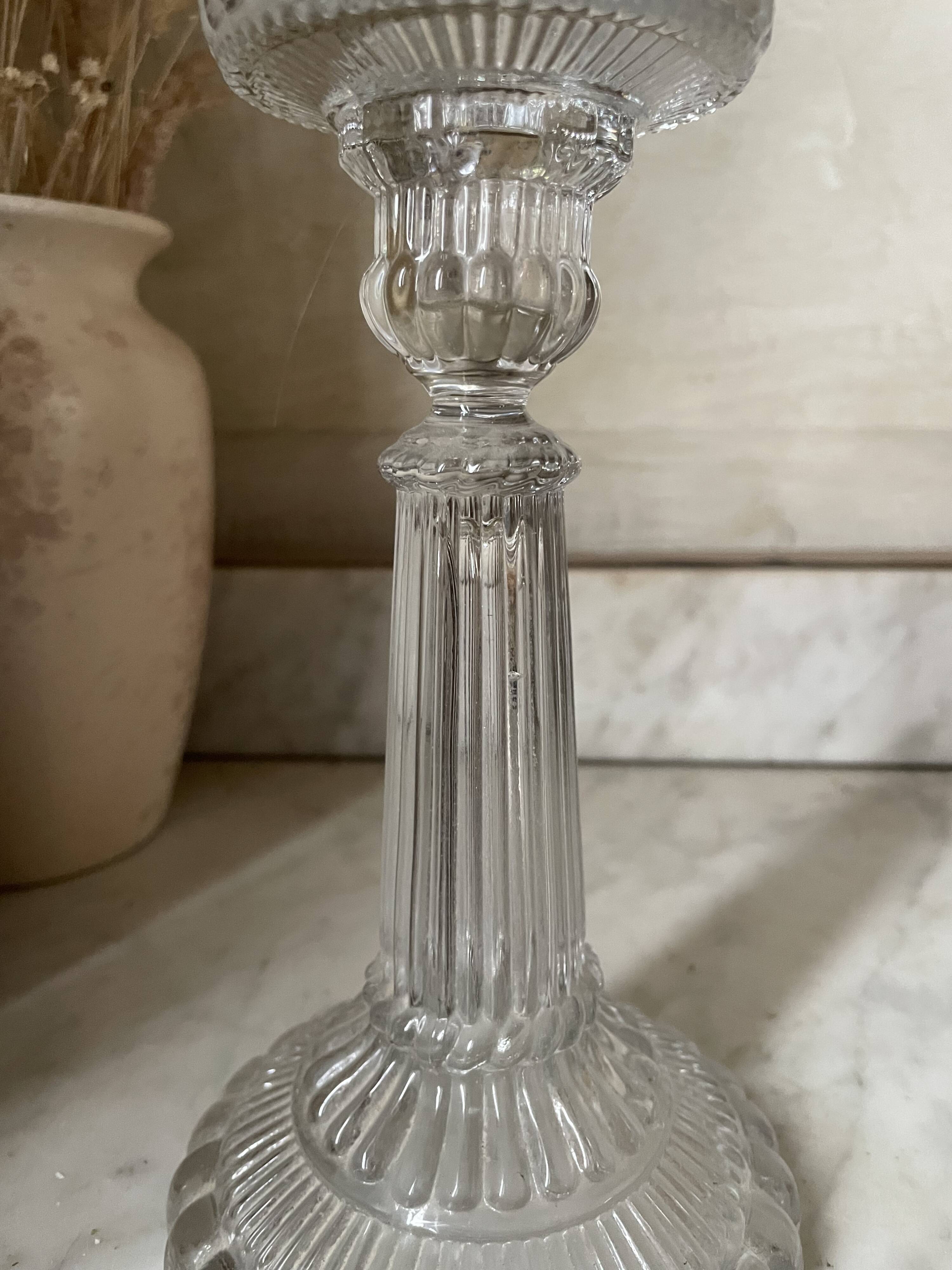 Lot of vintage glass candlesticks