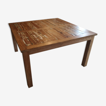 Table bois cérusé carée