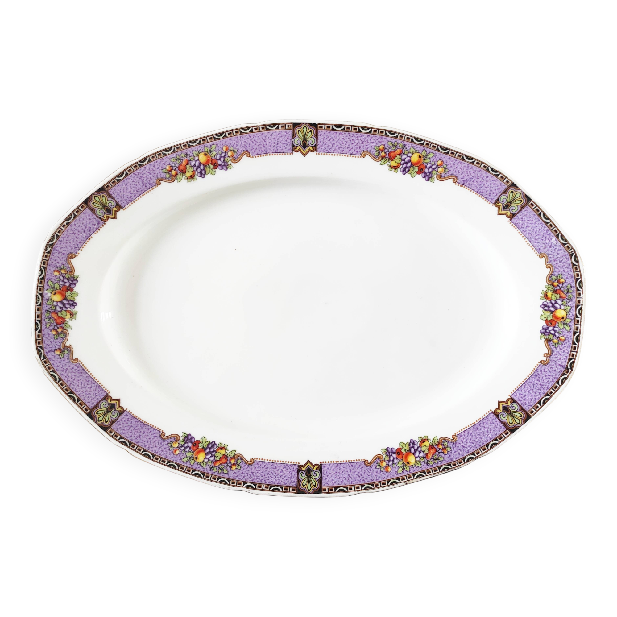 Czech-Slovakian porcelain dish with fruit decoration
