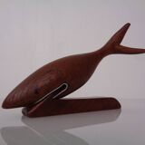 Danish Teak Shark with Stand, 1960s