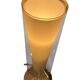 Glass and opaline table lamp with stainless steel base
