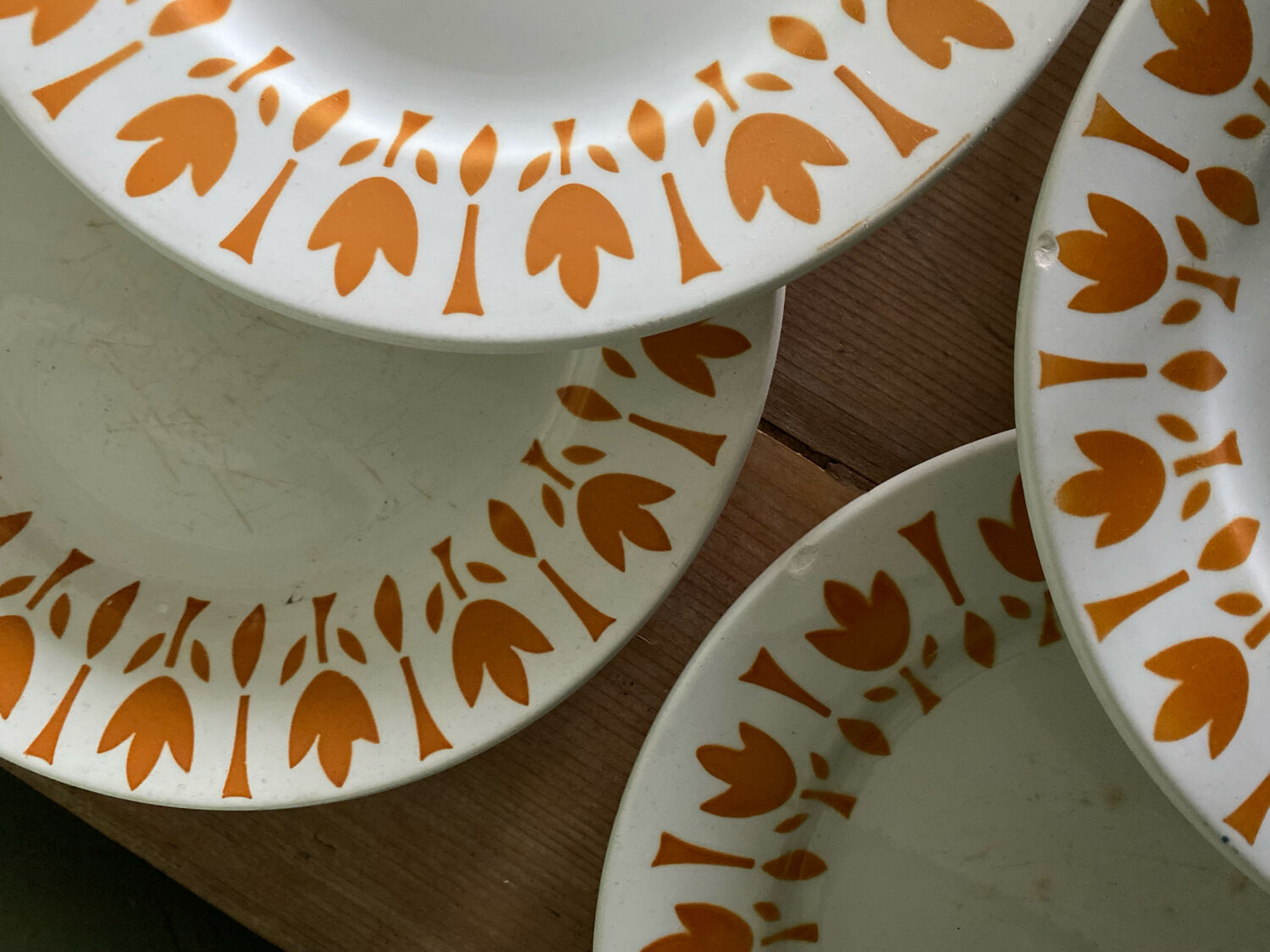 6 assiettes vintage tulipes sarreguemines