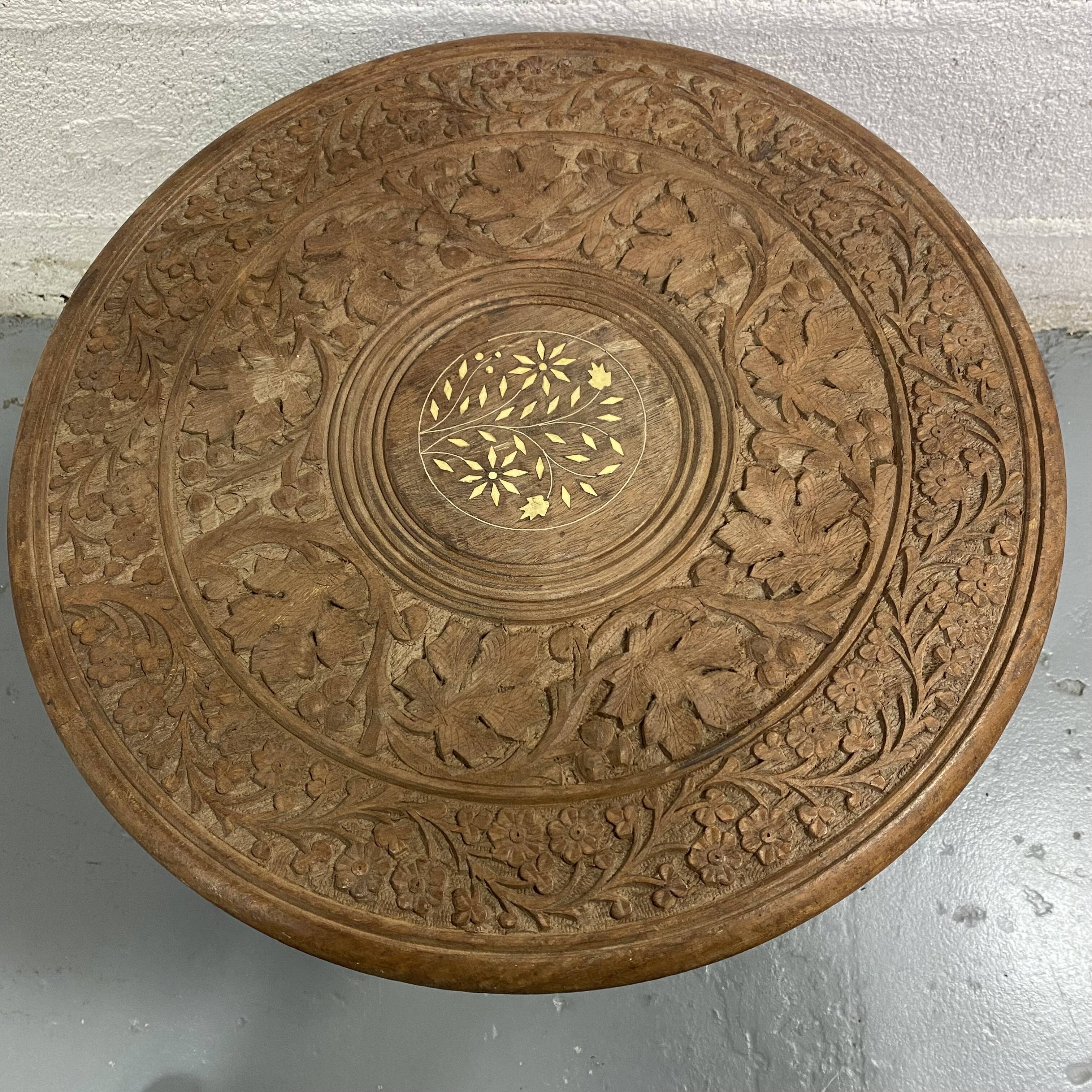 Anglo-Indian carved side table