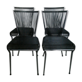 Ensemble de 4 chaises scoubidou des années 60