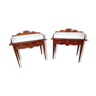 Paire de tables de toilette