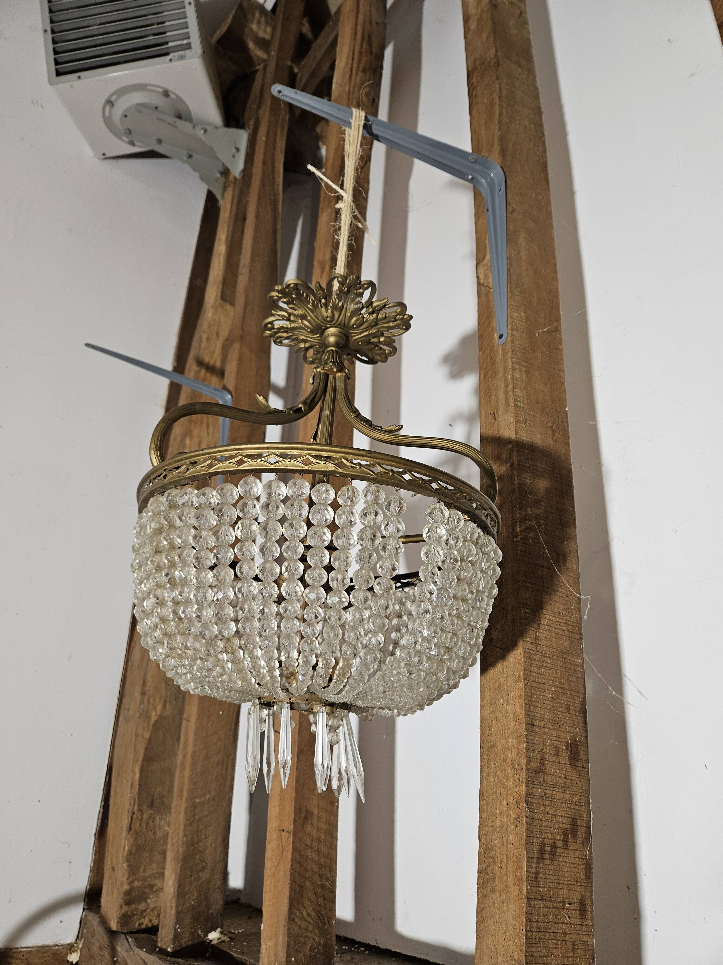 Napoleon III basket chandelier with tassels