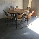 Table à manger ovale avec 6 chaises, Allemagne, années 1970