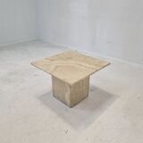 Table basse italienne en travertin, années 1980