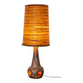 Accolay large ceramic lamp with resin shade and ropes