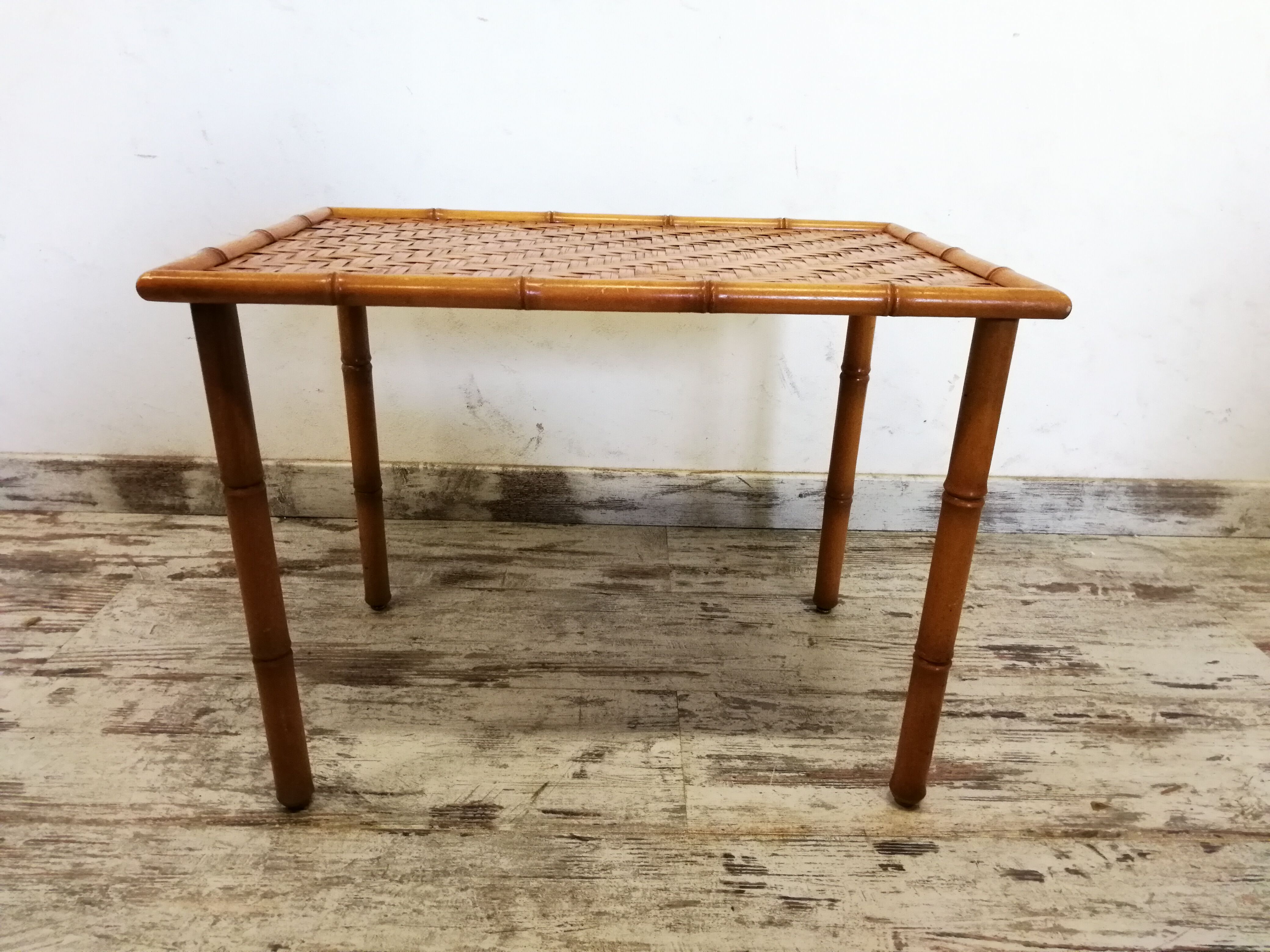 Small bamboo side tables
