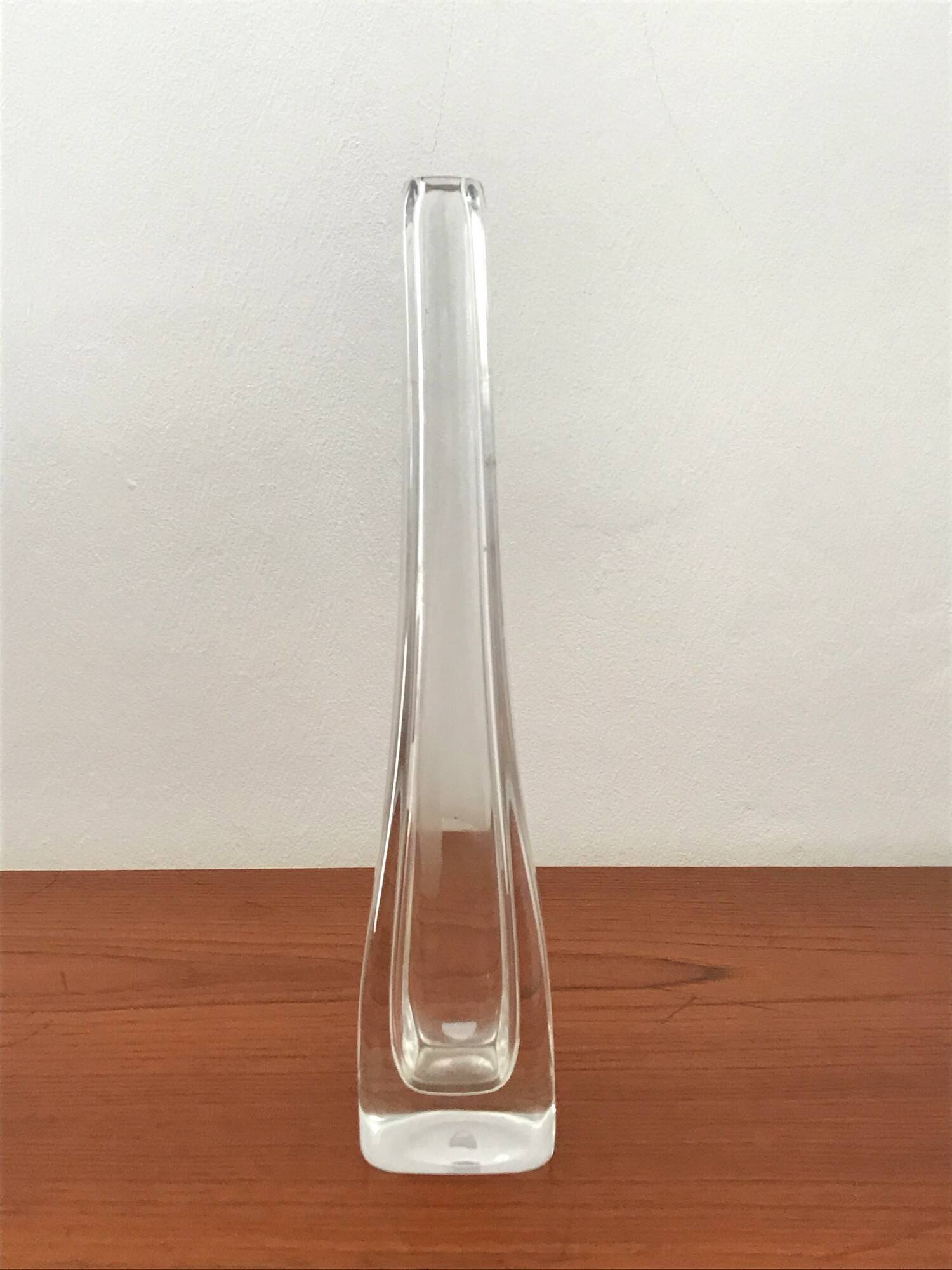 Vintage glass vase by Nils Landberg for Orrefors 1960s
