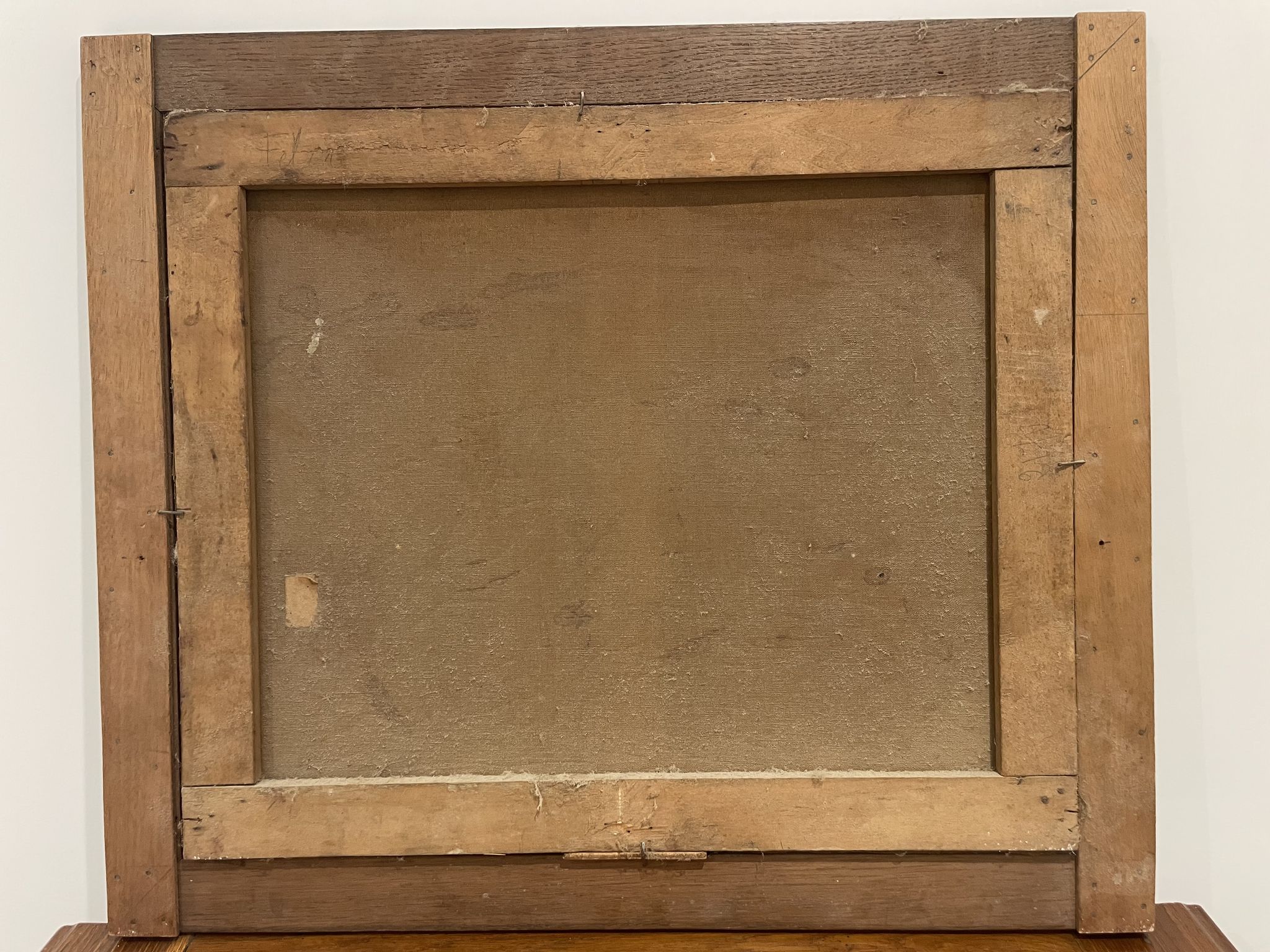 Framed painting oil on canvas still life by J Thomas 1921